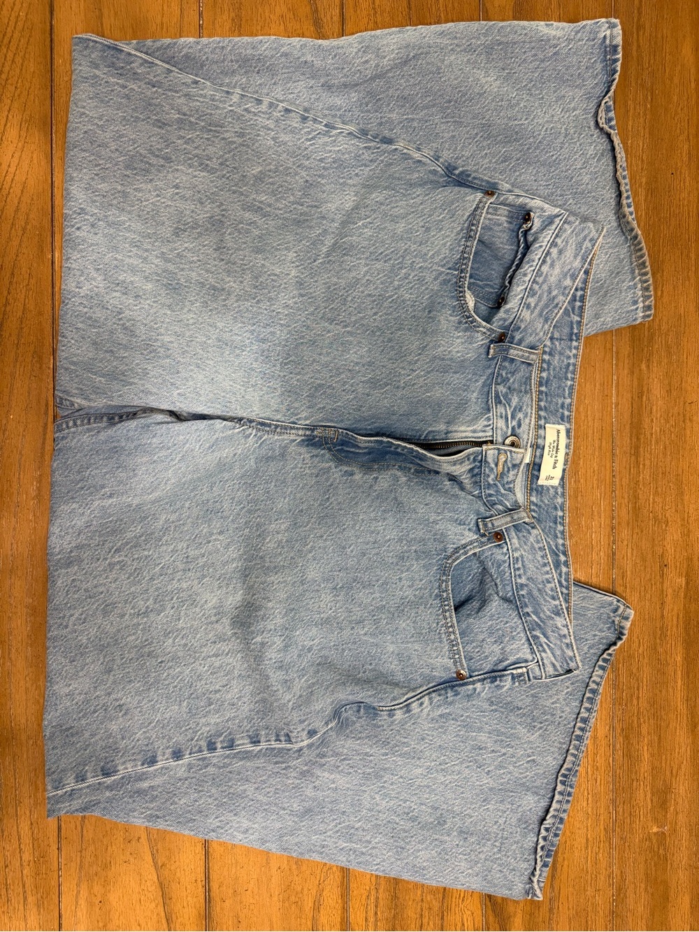 Abercrombie & Fitch Light Wash Wide-Leg Curve Love Jeans